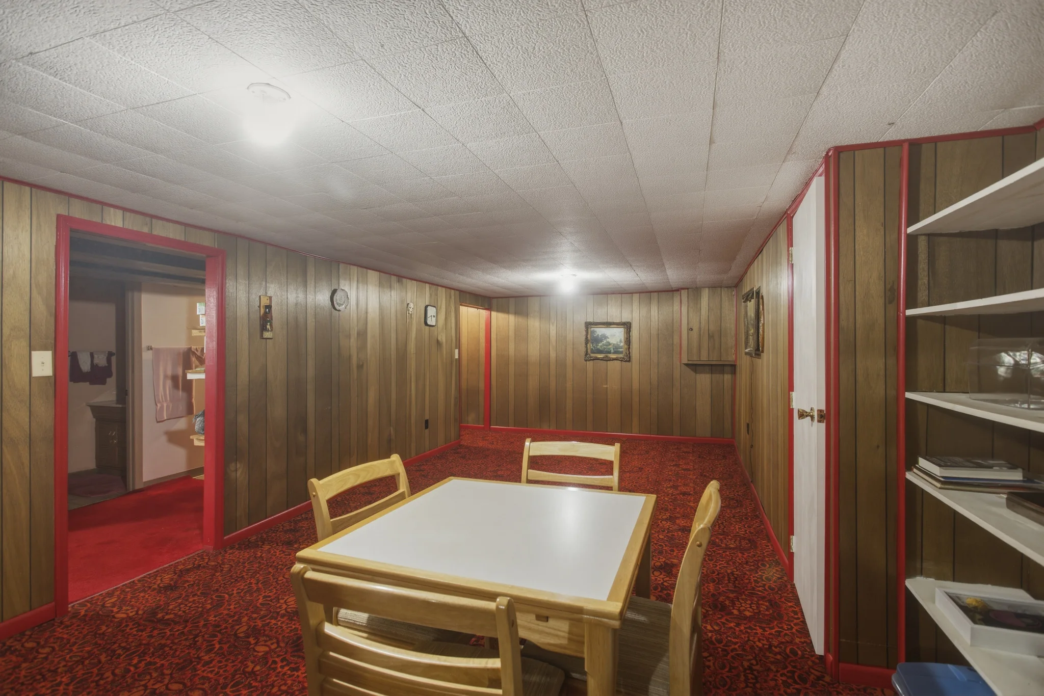 Finished basement recreation area