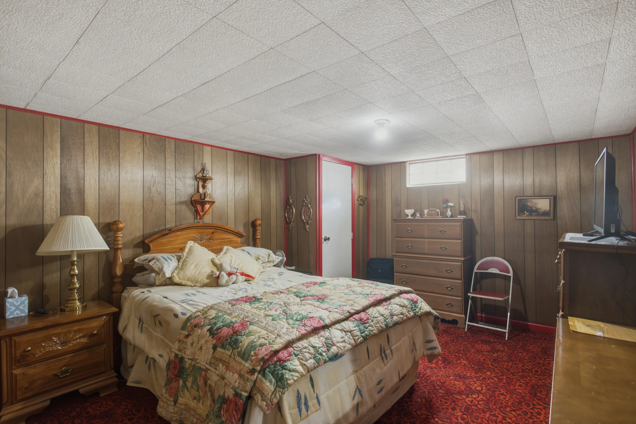 Finished basement room