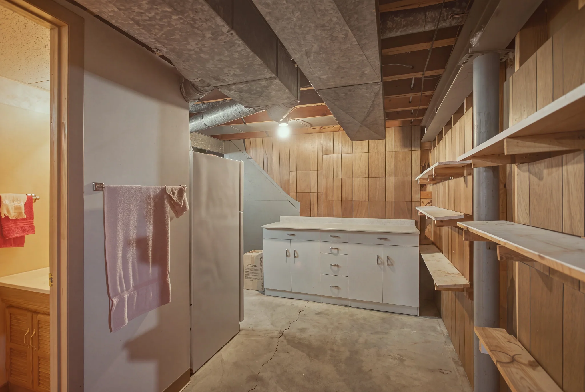 Unfinished basement area